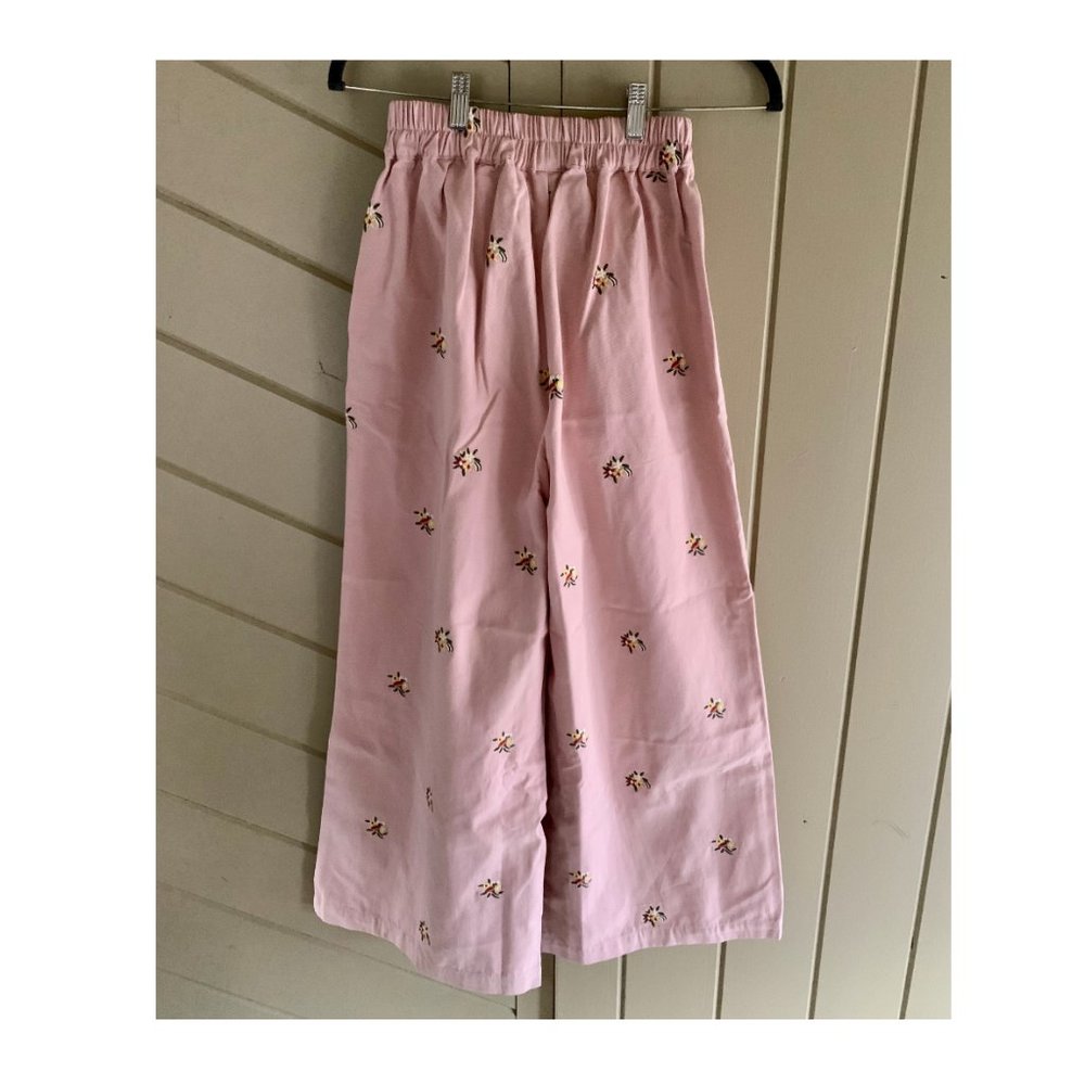Meadows -Tupelo Floral Embroidered Trousers Dusty Pink Size 2, XS - Picture 4 of 5